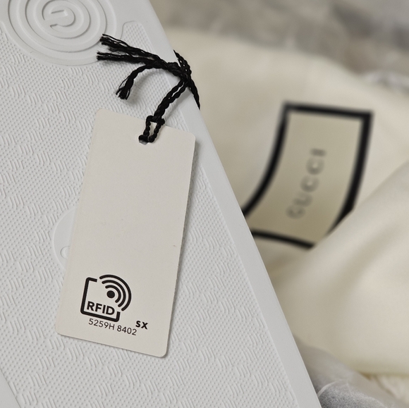 GUCCI Men's Web Rubber Slide Sandal - Picture 9 of 10